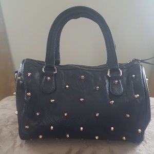 Forever 21 Black Gold Studded Satchel